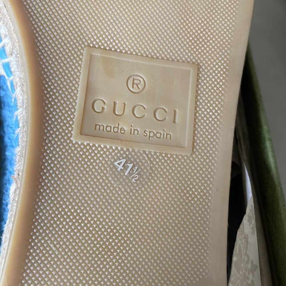 Gucci blue terrycloth fabric espadrilles flats sz 41.5 - Picture 11 of 14